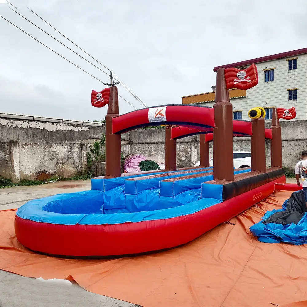 Glissière d'eau gonflable de bateau de Pirate en PVC Commercial bon marché pour le parc aquatique