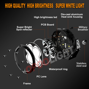 슈퍼 브라이트 5인치 스팟 드라이빙 빔 큐브 옐로우 드라이빙 LED 라이트 UTV 4X4 트럭용 - Product Image 2
