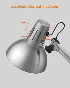 Adjustable Goose Neck Architect <b>Table</b> Lamp Swing Arm Desk Lamp with <b>Clamp</b>, Eye-Caring Reading Lamp for Nail Art and Salong - Product Image 6