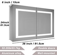 Lemari Cermin Kamar Mandi LED Modern dengan Lampu Vanity Bluetooth untuk Panel Kayu Penuh Bersertifikat UL dengan Rangka MDF untuk Penggunaan Hotel