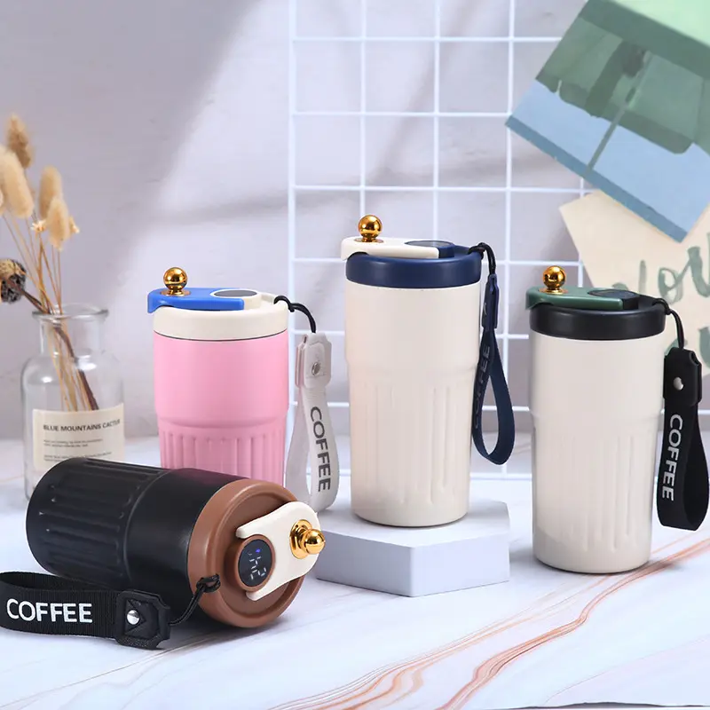 Luce led luxury smart insulation Cup portable coffee student 316 conservazione del calore 450ml mug gift