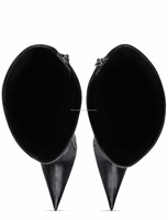 Bottes hautes noires en cuir pour femme, style sorcière, avec talon aiguille de luxe et design exagéré, fermeture éclair intégrale, hauteur 110 mm