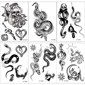 Più nuovo Disegno tribale serpente donne e gli uomini di lunga durata del braccio del tatuaggio temporaneo impermeabile sticker - Product Image 6