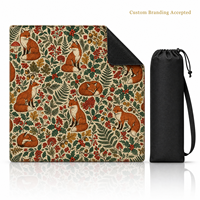 Tapis de mahjong Fox and Berry Woodland sans règles, 31,5x31,5 pouces, tissu de mahjong, tapis pour tuiles de mahjong, tapis de poker, tapis de jeu de mahjong