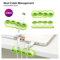 Sedex audité fabricant auto-adhésif Portable Silicone câble gestion Clips support mignon dessin animé câble salon