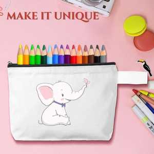 Estuche de Lona Multiusos Económico para Viajes y Biblioteca con Cierre, para Niños, Niñas y Adolescentes, para Lápices de Colores y Cosméticos - Product Image 5