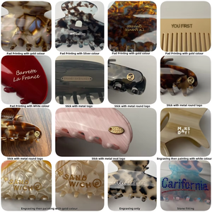 Kinling OEM Design personalizzato strass lettera di squalo parole logo personalizzato cristalli nome acetato morsetto pinza per capelli <span class=keywords><strong>Clip</strong></span> donna - Product Image 2