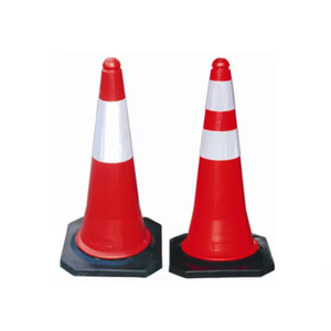 مخروط مرور مرن عالي الجودة من البولي إيثيلين للطرق، مخروط أمان عاكس للحركة المرورية - Product Image 3