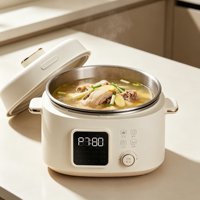 Cuisinière à pression électrique multifonctionnelle pour la maison, avec cuve intérieure en acier inoxydable, pour faire des soupes, du porridge et du riz, cuisinière à pression intelligente