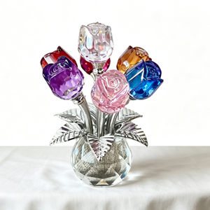 Nouveau produit : élégante rose à sept têtes en cristal, décoration de table, décoration d'entrée, décoration créative pour anniversaire, Saint-Valentin - Product Image 1
