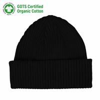 Gorro Personalizado para Niños, de Algodón Orgánico con Certificación GOTS, 100% Algodón, Tejido de Punto Acanalado, con Logotipo Personalizado, Gorro Sostenible para Bebés y Niños Pequeños