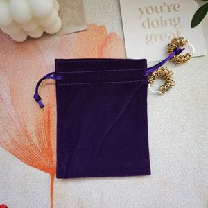 Hot Sale Velvet Drawstring <b>Bag</b> for Packing Dark Purple <b>Mini</b> Gift <b>Bag</b> Jewelry <b>Bag</b> Necklace Earring Storage - Product Image 2