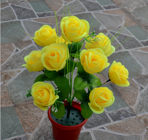 Produttore vende 12 <span class=keywords><strong>fiori</strong></span> imitazione Yiwu gambo grigio rosa panno di seta per spendere 12 <span class=keywords><strong>fiori</strong></span> di plastica rosa fatata - Product Image 5