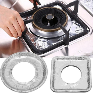 Feuilles de protection carrées en aluminium pour cuisinière à gaz 215x215 mm, lot de 100 pour la vente au détail - Product Image 5