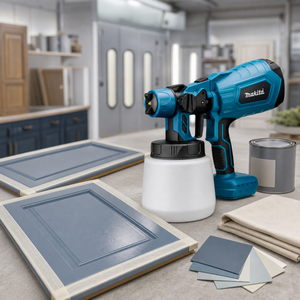 Pistolet pulvérisateur électrique sans fil <span class=keywords><strong>18V</strong></span> compatible <span class=keywords><strong>Makita</strong></span> HVLP pour peinture de meubles, murs et clôtures (outil nu uniquement) - Product Image 2
