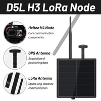 Kit de système d'énergie solaire D5L-H3, tension 3.7v, module LoRa Heltec V4 intégré avec antenne GPS LoRa 868 915