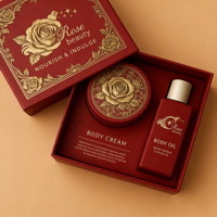 Caja de Regalo para Perfumes y Cosméticos, con Logotipo en Relieve, Reciclable, de Cartón Rígido, con Esponja para Perfume y Crema Facial