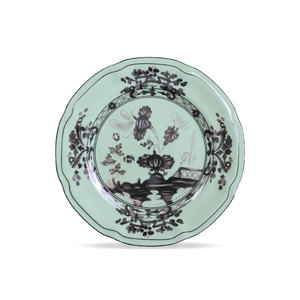 Elegante Servizio di Porcellana Verde Menta Stile Retrò Francese con Decorazioni Floreali Nere per Banchetti e Matrimoni - Product Image 4