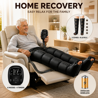Masseur de jambes à compression d'air OEM, bottes de récupération à 5 chambres, sans fil, 6 modes, 8 niveaux, écran LCD, logo personnalisé