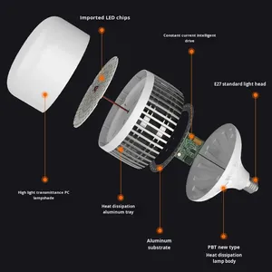 159W <b>LED</b> Globe Bulb E27 Screw Thread Aluminum PC <b>Light</b> Bulb 6500K Daylight for Warehouse <b>Workshop</b> - Product Image 4