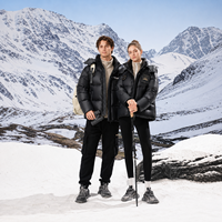 Veste matelassée pour homme, coupe-vent, noire brillante, de qualité supérieure, chaude pour l'hiver, en duvet de canard, idéale pour le ski en montagne
