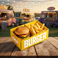 Carpeta Ecológica Biodegradable Personalizada para Comida Rápida, Hamburguesas, Papas Fritas, Alitas de Pollo, Entrega de Comida, Camiones de Comida
