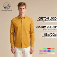 Chemise Oxford pour homme 100% coton, moderne, avec logo personnalisé, boutonnée, finition bio-polissée, robuste et épaisse.