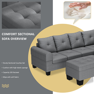 Sofás Cama OEM a Precios Bajos, Muebles de Sala Minimalistas Modernos, Sofá Reclinable Cómodo, Sofá Seccional para Sala de Estar - Product Image 4