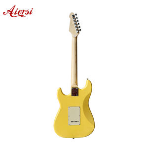 Gitar Listrik Custom Grosir Warna Kuning 6 Senar Kayu Solid dan Fretboard Maple OEM ODM Harga Murah Alat Musik - Product Image 3