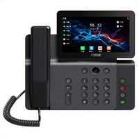Téléphone IP intelligent Wi-Fi 6 V66 avec écran tactile HD 7 pouces, antibactérien 5.4, 116 touches DSS, téléphone de bureau vidéo SIP pour le bureau