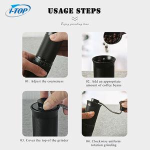 Molinillo de Café Manual de Acero Inoxidable Portátil Antideslizante de Color Negro Ecológico Moderno de Alta Calidad con Perilla de Madera y Muelas de 5/6/7 Estrellas - Product Image 5