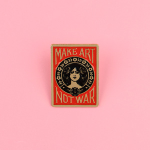 เข็มกลัดเคลือบเงาแบบวินเทจ ลายดอกไม้ ผู้หญิง  แรงบันดาลใจจาก Shepard Fairey  ทำศิลปะเพื่อสันติภาพ ไม่ใช่สงคราม - Product Image 5