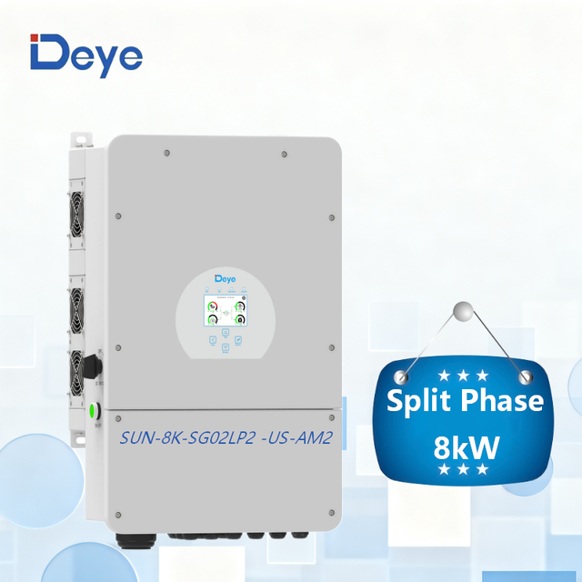 Solar System Deye Hybrid Inverter Deye SUN-8K-SG02LP2-US-AM2 Solar Inverter Split Phase 2 MPPT  Solar Inverter