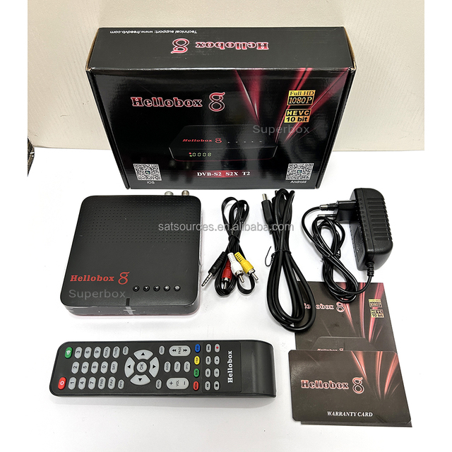 Hellobox 8 H.265 DVB-S2 DVB-S2X DVB-T2 Satellite TV Receiver Support Auto PowerVu Auto Biss IPTV CCCam Scam+