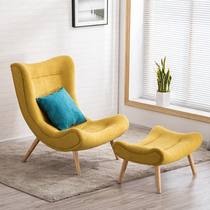 Poltrona Lounge Snail con Poggiapiedi, Sedia Moderna di Lusso in Velluto per <span class=keywords><strong>Soggiorno</strong></span>, Poltrona Singola Relax per Casa - Product Image 1