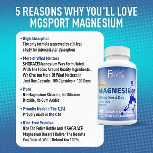 Capsules de magnésium personnalisées pour soutenir la fonction immunitaire et la santé des femmes et des hommes, 100 capsules, complément de magnésium - Product Image 6