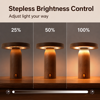 Lampe de table en bois massif avec logo personnalisé, plateau de rangement, gradation progressive, lumière LED rechargeable sans fil pour hôtel, café