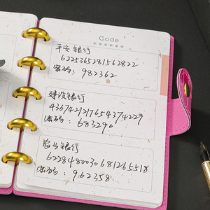 Papel <span class=keywords><strong>de</strong></span> libro <span class=keywords><strong>de</strong></span> código <span class=keywords><strong>de</strong></span> encuadernación <span class=keywords><strong>de</strong></span> disco organizado con impresión <span class=keywords><strong>de</strong></span> dos colores recargable personalizada, 30 hojas <span class=keywords><strong>de</strong></span> papel <span class=keywords><strong>de</strong></span> recarga <span class=keywords><strong>de</strong></span> libro <span class=keywords><strong>de</strong></span> contraseña con agujero <span class=keywords><strong>De</strong></span> Seta - Product Image 4