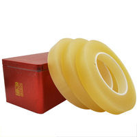 Ruban adhésif en PVC transparent de qualité alimentaire ROHS sans résidus pour boîtes de conserve et emballages alimentaires, largeur 25 mm, adhésif en caoutchouc, 100 m