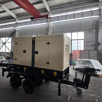 Groupe électrogène diesel professionnel silencieux de 30-50 KVA 24 KW, monté sur remorque, alternateur en cuivre 50 Hz, ATS 220 V/380 V