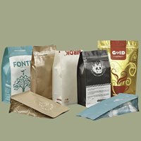 Sacs d'emballage de café et de thé personnalisés 2026, imprimés, 250g, 500g, 1Kg, en papier mat métallisé, refermables, recyclables, avec valve