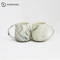 Tasses en céramique blanches nordiques marbre gros ventre argile tasse ligne grès tasses à la main tasse lait thé en gros tasses à café en céramique