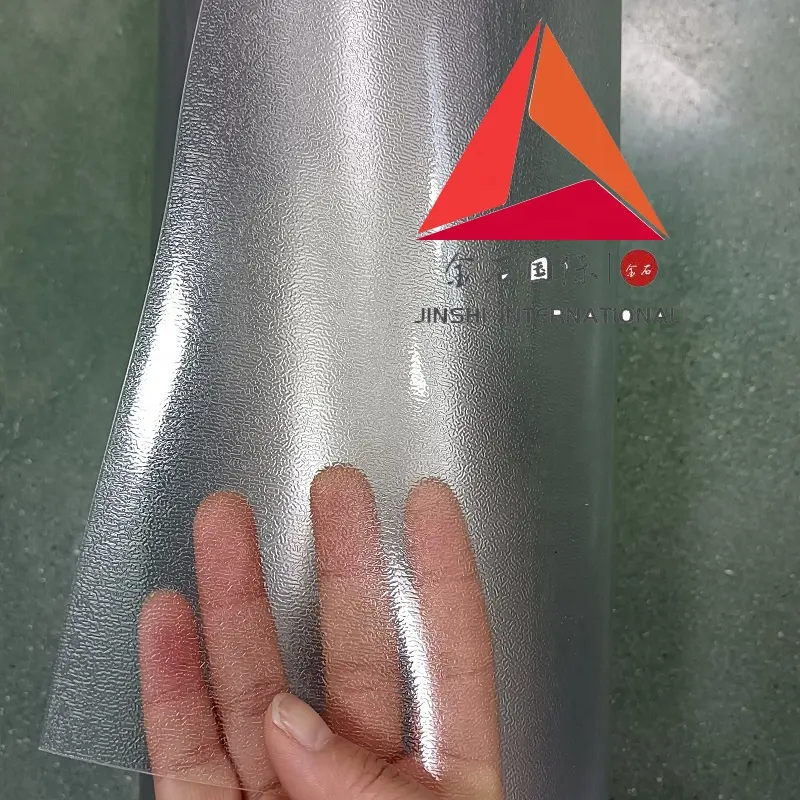 Jinshi 2024 Different protective translucent pvc film with embossed design for table cloth