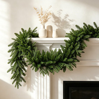 Guirlande de Noël traditionnelle personnalisée BINCHI BC-H018 en PE/PVC, feuilles de cerisier, branches de pin - Décoration murale ignifuge