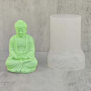 DIY Grand Bouddha Moule en Silicone Bougie <span class=keywords><strong>Cire</strong></span> Moules Gypse Béton Statue Moule Maison Jardin Décorations Artisanat Moule Faire Outils - Product Image 3