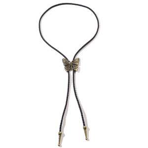 Cadena de cintura de mariposa de aleación de estaño para mujer, joyería de fiesta, collar de moda, diseño de cuerda negra con acabado plateado envejecido - Product Image 4