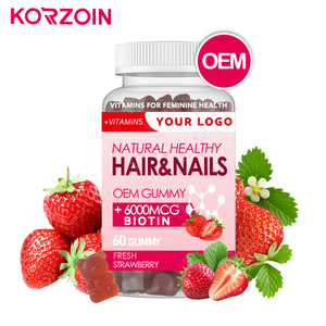 Gomitas de Colágeno de Fresa para Mujer, Marca Privada OEM, Suplemento Multivitamínico para el Crecimiento del Cabello, Vitaminas para el Crecimiento del Cabello, la Piel y las Uñas - Product Image 1