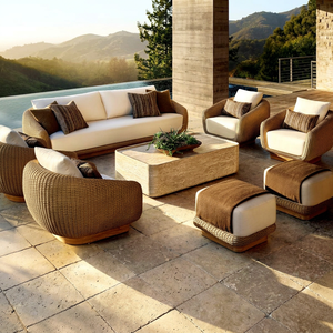 Sofá de Exterior de Teca y Cuerda, Moderno y Texturizado, para Jardín, Terraza, Villas de Lujo y Proyectos Hoteleros, Directo de Fábrica - Product Image 1