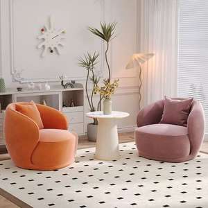 Modern Cream Lamb Wool Sofa Net for Home Furniture Commercial <b>Red</b> Beauty Salon Nail Negotiation <b>Chair</b> with Wind Features - Product Image 2