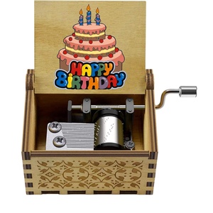 Carillon in Legno <span class=keywords><strong>a</strong></span> Manovella con Design Luna 'I Love You', Durata 30 Secondi - Regalo per San Valentino, Anniversario di Matrimonio per Mogli - Product Image 1